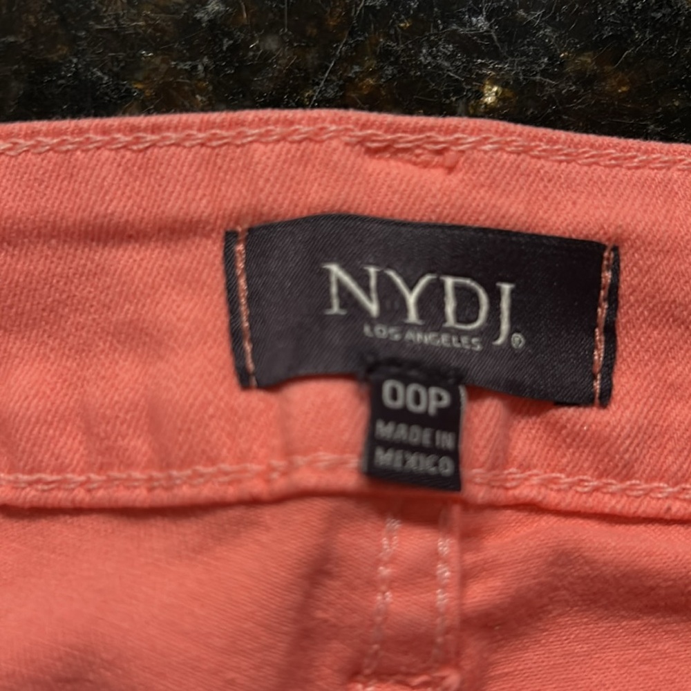 NYDJ Los Angeles Alina Lift x Tuck technology convertible ankle coral jeans 00P - Picture 5 of 7